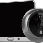 كاشف باب ذكي EZVIZ DP1 WIFI - لون فضي، رؤية ليلية، شاشة تعمل باللمس، كاميرا IP، منبه، كشف حركة، صوت ثنائي الاتجاه