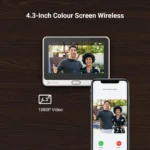 ⁦كاميرا جرس باب لاسلكية من EZVIZ DP2C بدقة 1080 بكسل وشاشة ملونة 4.3 بوصة | فيديو عالي الدقة، شاشة داخلية 4.3 بوصة، كشف حركة PIR، صوت ثنائي ال⁩ - الصورة ⁦7⁩