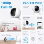 ⁦كاميرا ذكية للمراقبة في المنزل TP-Link Tapo Pan/Tilt AI، تسجيل 1080P، كشف الحركة والأشخاص، رؤية ليلية، فتحة بطاقة SD، تحكم صوتي، 2 حبة (Tapo C200P2)⁩ - الصورة ⁦7⁩