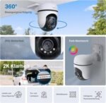 ⁦تابو كاميرا مراقبة واي فاي خارجية 2K 360 درجة C51A، رؤية ليلية ملونة، كشف الاشخاص وتتبع الحركة، مقاومة للماء IP65، منبه صوتي قابل للتخصيص⁩ - الصورة ⁦2⁩